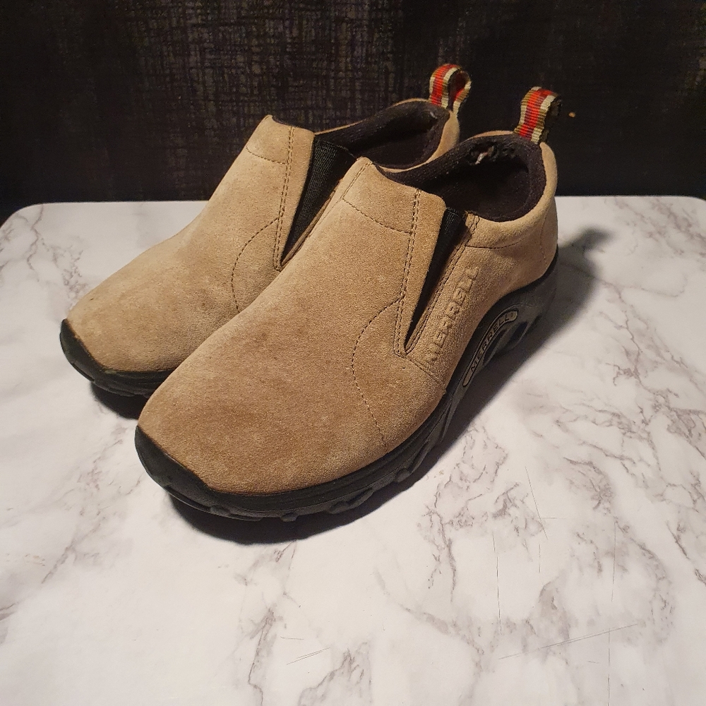 Merrell Jungle Moc Youth Kids Size 3 Taupe Leather